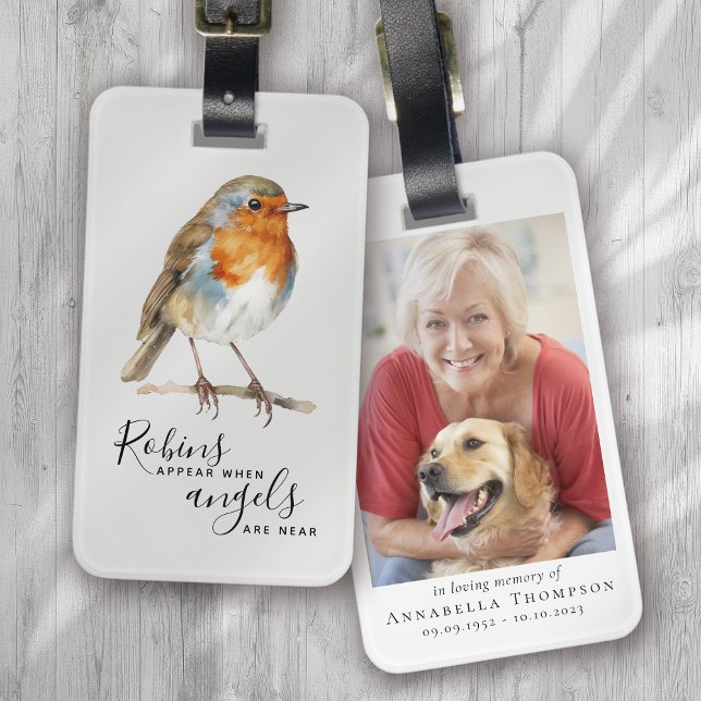 Robins Appear Angels Near Memorial Luggage Tag (Creator Uploaded)