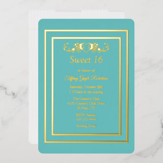 Robins Egg Blue and Foil Sweet 16