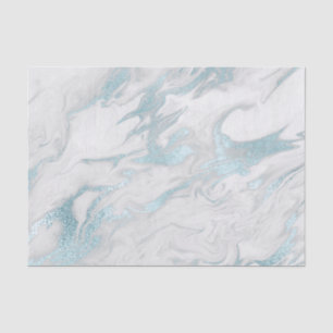 Robins Egg Blue and White Marbled Tissue Paper