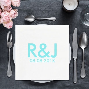 robin's egg blue Aqua blue turquoise wedding Napkin
