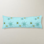 Robin's Egg Blue Atomic Starbursts Body Pillow<br><div class="desc">This Robin’s Egg Blue Iconic Atomic Starbursts Body Pillow pattern features iconic atomic starbursts. That’s right! The old school, robin’s egg blue coloured background with gold speckles is the perfect backdrop for the vibrant turquoise, soothing celery, and kitschy pear green coloured circles. The spots of colour are sporadically placed in...</div>