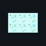 Robin's Egg Blue Atomic Starbursts Canvas Print<br><div class="desc">This Robin’s Egg Blue Iconic Atomic Starbursts Stretched Canvas Print pattern features iconic atomic starbursts. That’s right! The old school, robin’s egg blue coloured background with gold speckles is the perfect backdrop for the vibrant turquoise, soothing celery, and kitschy pear green coloured circles. The spots of colour are sporadically placed...</div>