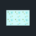 Robin's Egg Blue Atomic Starbursts Canvas Print<br><div class="desc">This Robin’s Egg Blue Iconic Atomic Starbursts Stretched Canvas Print pattern features iconic atomic starbursts. That’s right! The old school, robin’s egg blue coloured background with gold speckles is the perfect backdrop for the vibrant turquoise, soothing celery, and kitschy pear green coloured circles. The spots of colour are sporadically placed...</div>