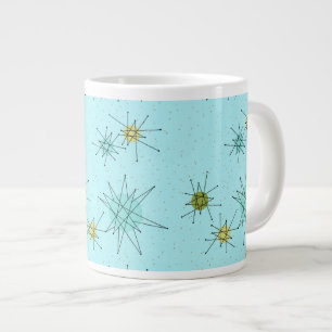 Robin's Egg Blue Atomic Starbursts Jumbo Mug
