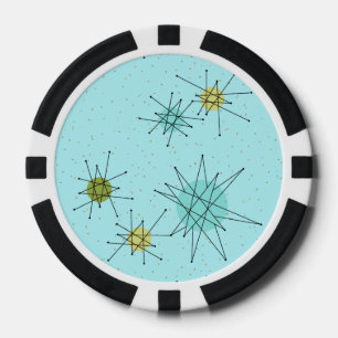 Robin's Egg Blue Atomic Starbursts Poker Chip