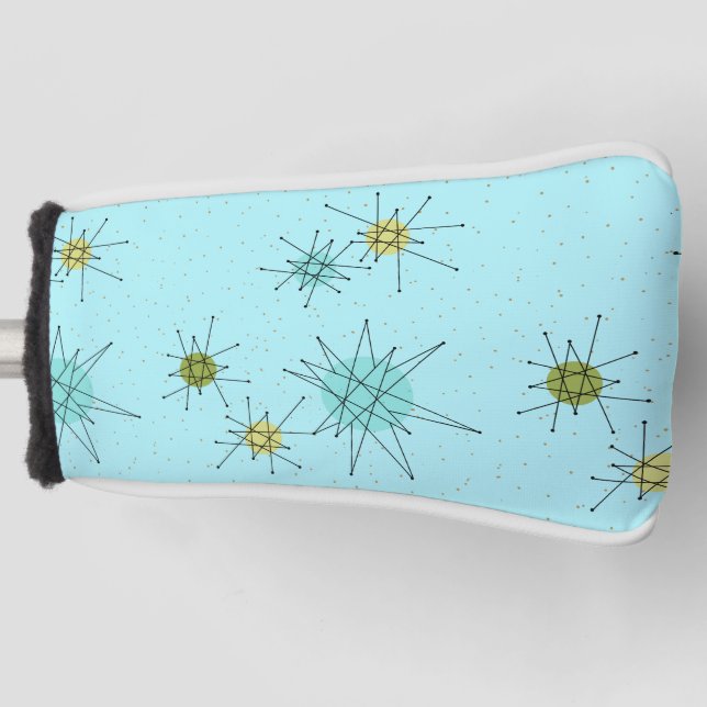 Robin's Egg Blue Atomic Starbursts Putter Cover (Front)