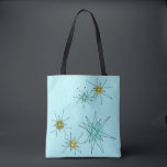 Robin's Egg Blue Atomic Starbursts Tote Bag<br><div class="desc">This Robin’s Egg Blue Iconic Atomic Starbursts Tote pattern features iconic atomic starbursts. That’s right! The old school, robin’s egg blue coloured background with gold speckles is the perfect backdrop for the vibrant turquoise, soothing celery, and kitschy pear green coloured circles. The spots of colour are sporadically placed in various...</div>