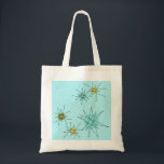 Robin's Egg Blue Atomic Starbursts Tote Bag<br><div class="desc">This Robin’s Egg Blue Iconic Atomic Starbursts Tote Bag pattern features iconic atomic starbursts. That’s right! The old school, robin’s egg blue colored background with gold speckles is the perfect backdrop for the vibrant turquoise, soothing celery, and kitschy pear green colored circles. The spots of color are sporadically placed in...</div>