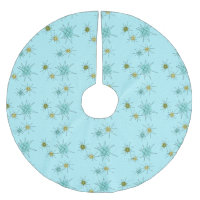 Robin's Egg Blue Atomic Starbursts Tree Skirt