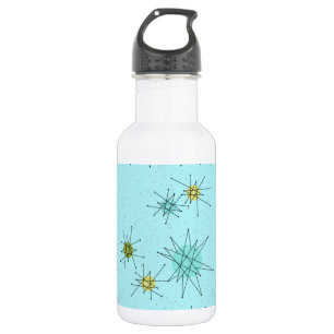 Robin's Egg Blue Atomic Starbursts Water Bottle