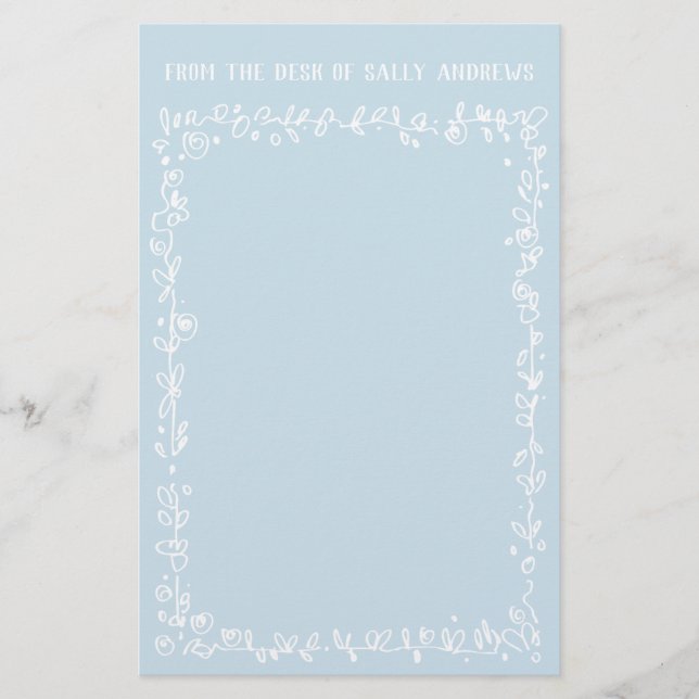 Robin's Egg Blue Desk of Stationery (Front)