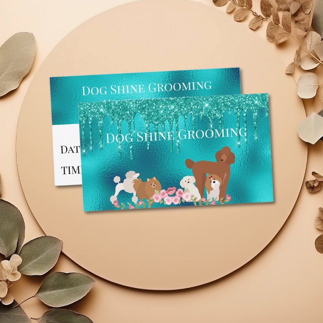 Robin's Egg Blue Dog Grooming Appointment Card  (Creator Uploaded)