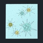 Robin's Egg Blue Iconic Atomic Starbursts Notepad<br><div class="desc">This Robin’s Egg Blue Iconic Atomic Starbursts Notepad pattern features iconic atomic starbursts. That’s right! The old school, robin’s egg blue coloured background with gold speckles is the perfect backdrop for the vibrant turquoise, soothing celery, and kitschy pear green coloured circles. The spots of colour are sporadically placed in various...</div>