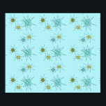 Robin's Egg Blue Iconic Atomic Starbursts Poster<br><div class="desc">This Robin’s Egg Blue Iconic Atomic Starbursts Poster pattern features iconic atomic starbursts. That’s right! The old school, robin’s egg blue coloured background with gold speckles is the perfect backdrop for the vibrant turquoise, soothing celery, and kitschy pear green coloured circles. The spots of colour are sporadically placed in various...</div>