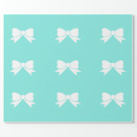 Robins egg Blue Inspired Matte Wrapping Paper<br><div class="desc">Robins egg blue wrapping paper. Robins egg blue with big white bows.</div>