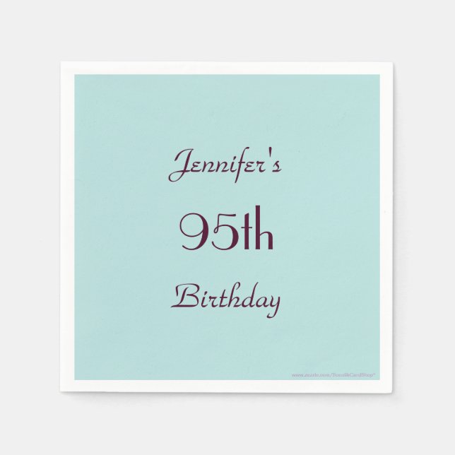 Robins Egg Blue Minimalist 95th Birthday Party Napkin (Front)