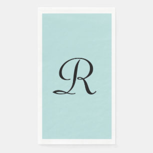 Robin's Egg Blue Monogrammed Paper Guest Towel Napkin