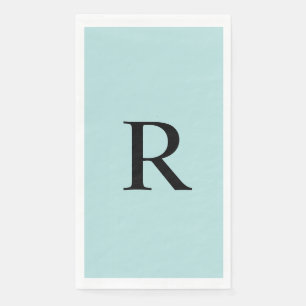 Robin's Egg Blue Monogrammed Paper Guest Towel Napkin