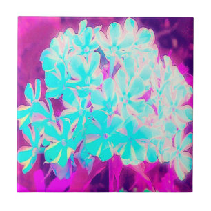 Robin's Egg Blue Peppermint Twist Phlox Flowers Tile