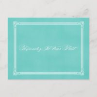 Robin's Egg Blue Poster Style RSVP Postcard