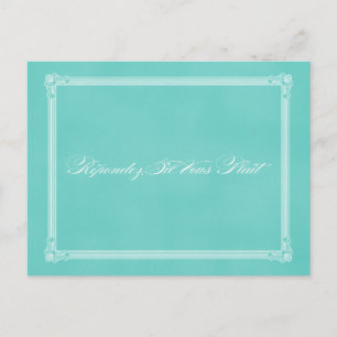 Robin's Egg Blue Poster Style RSVP Postcard