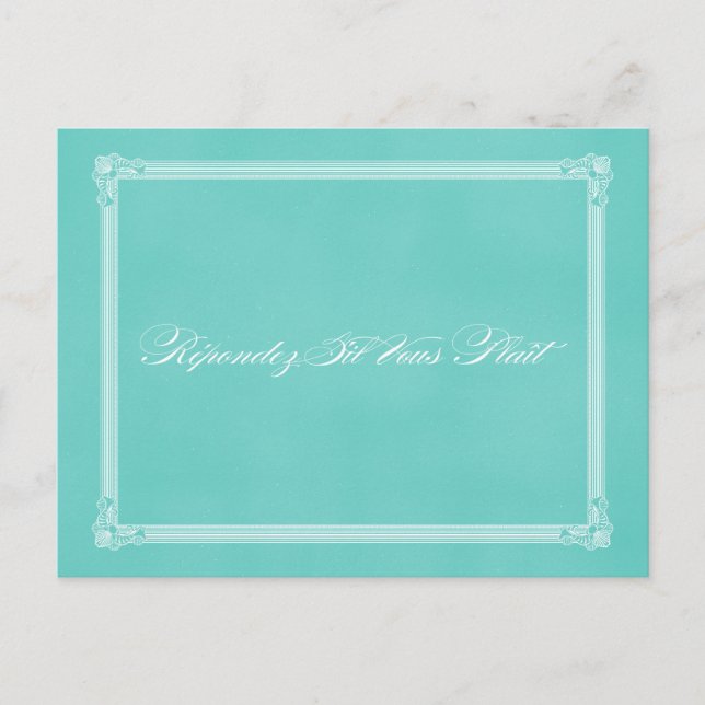 Robin's Egg Blue Poster Style RSVP Postcard (Front)