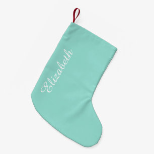 Robin's Egg Blue Solid Colour Small Christmas Stocking