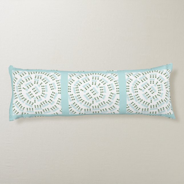 Robin's Egg Blue Topiary Garden Quilt  Body Cushion (Back)