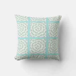 Robin's Egg Blue Topiary Quilt Throw Pillow