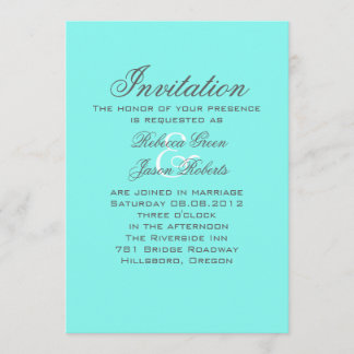 robin's egg blue turquoise aqua blue wedding invitation