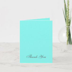 robin's egg blue turquoise aqua blue wedding thank you card