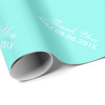 robin's egg blue turquoise aqua blue wedding wrapping paper<br><div class="desc">robin's egg blue turquoise aqua blue wedding invitations.  Trendy turquoise wedding favours for a chic teal blue wedding reception party.  Aqua blue wedding save the date and teal blue wedding favours.</div>