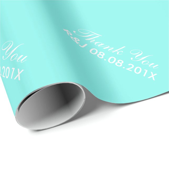 robin's egg blue turquoise aqua blue wedding wrapping paper (Roll Corner)