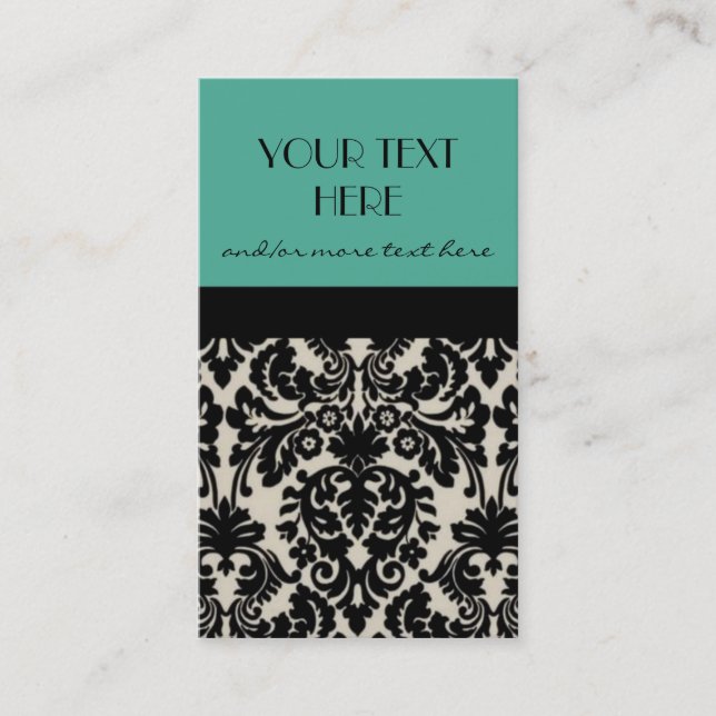 Robin's Egg Damask Business Card (Front)