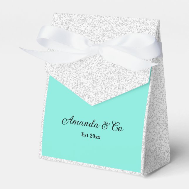 Robin's Egg Purse Bow Bride & Co Favour Box (Front Side)