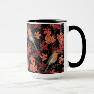 Robins in maple tree mug