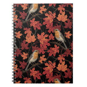 Robins in maple tree notebook