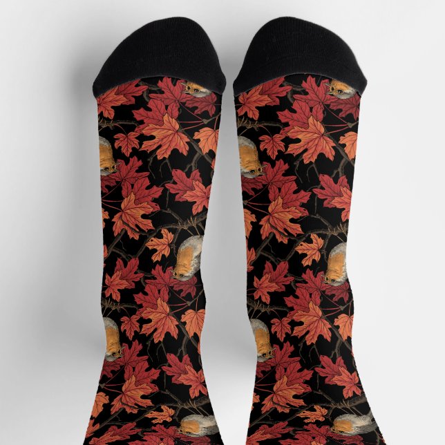 Robins in maple tree socks (Top)