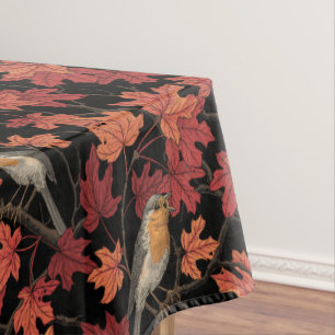 Robins in maple tree tablecloth