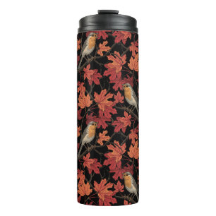 Robins in maple tree thermal tumbler