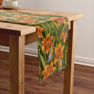 Robins in the garden short table runner
