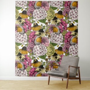 Robins in the garden tapestry
