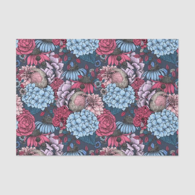 Robins in the garden tissue paper (Front)