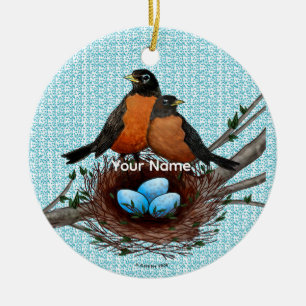 Robins Nest custom name ornament