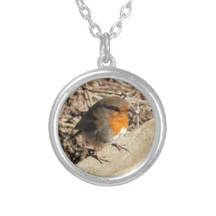 ROBINS SILVER PLATED NECKLACE