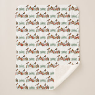 Robins Texture Sherpa Blanket (choose colour)