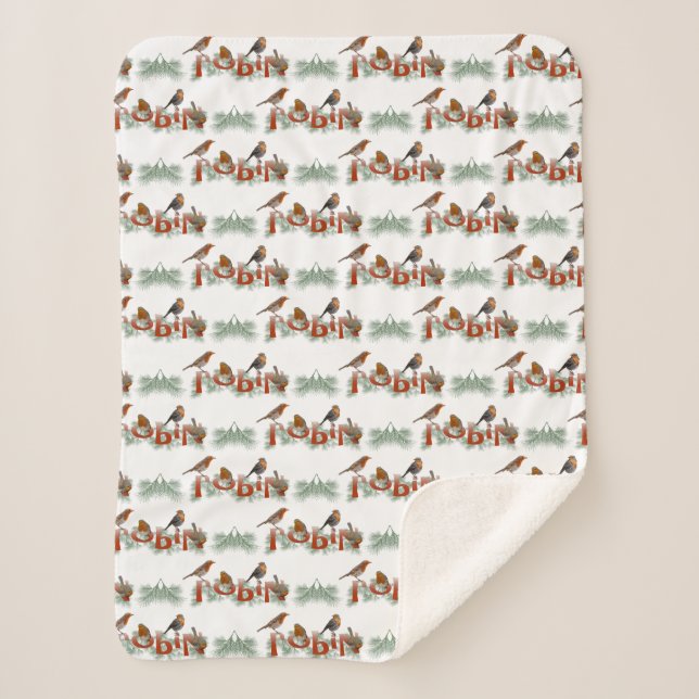Robins Texture Sherpa Blanket (choose colour) (Front)