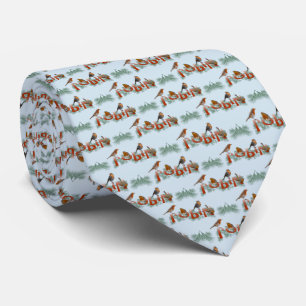 Robins Texture Tie Double Sided Print (Light Blue)