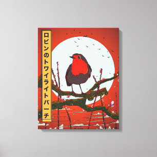 Robin's Twilight Perch Canvas Print