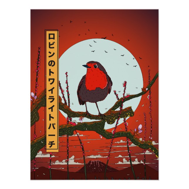 Robin's Twilight Perch Poster (Front)